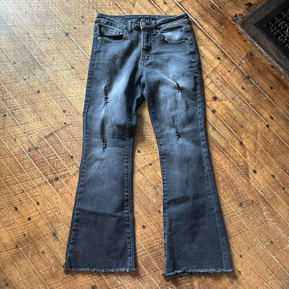 Risen distressed stretchy flared 5/27 boutique jeans